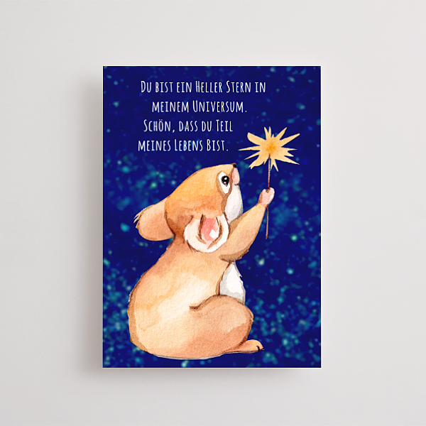Greeting Card „A bright star in the universe“