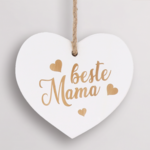 Heart wooden pendant best mom (12,5 cm)