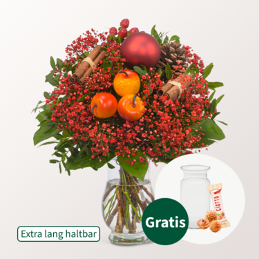 Strauß Noelle mit Vase & Ferrero Giotto 3er