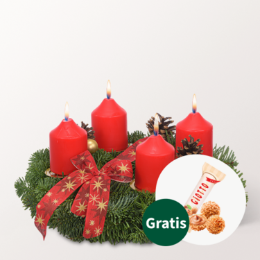 Adventskranz Klassischer Advent (Ø 30 cm) mit Ferrero Giotto 3er