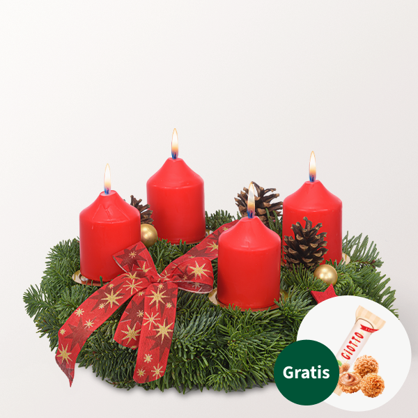 Adventskranz Klassischer Advent (Ø 30 cm) mit Ferrero Giotto 3er