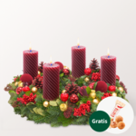 Adventskranz Bordeaux Glory (Ø 40 cm) mit Ferrero Giotto 3er