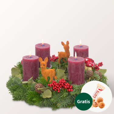 Adventskranz Winter Berry (Ø 30 cm) mit Ferrero Giotto 3er