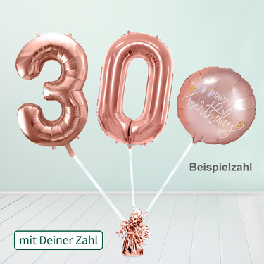 Heliumballon-Geschenk XXL-Zahlen Happy Birthday