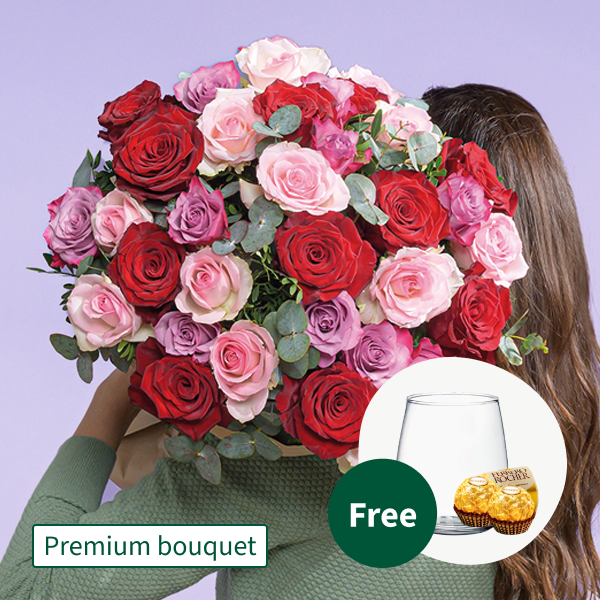 Premium Bouquet Lieblingsmensch with Premium Vase