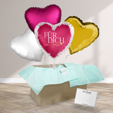 Heliumballon-Geschenk „Für dich von Herzen“