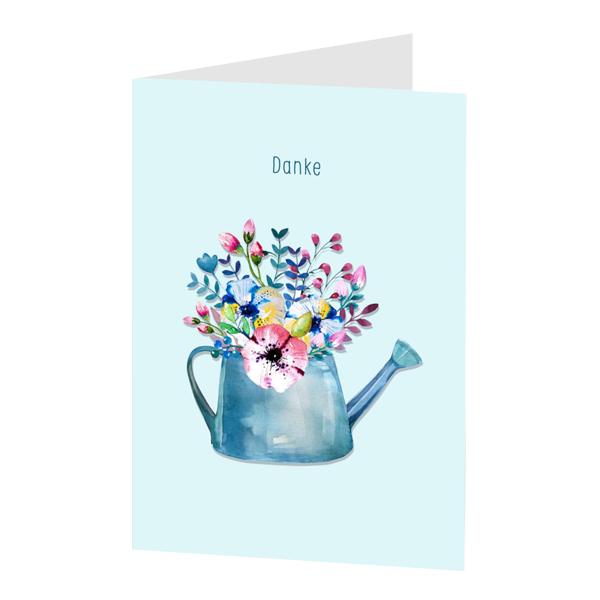 Greeting Card Watering can „Danke“