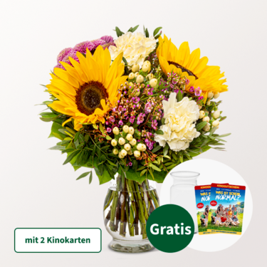 Blumenstrauß Herzenswärme mit 2 Kinokarten & Vase