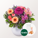 Blumenstrauß Herbstzauber mit Vase & Ferrero Giotto 3er