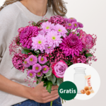 Blumenstrauß Herbstbote mit Vase & Ferrero Giotto 3er