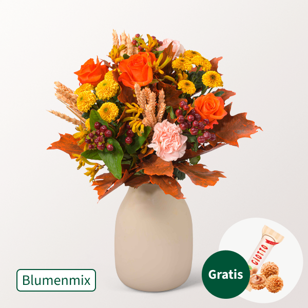 Blumenmix Herbstflirt mit Ferrero Giotto 3er