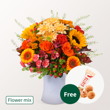 Flower Mix Indian Summer with 3 Ferrero Giotto