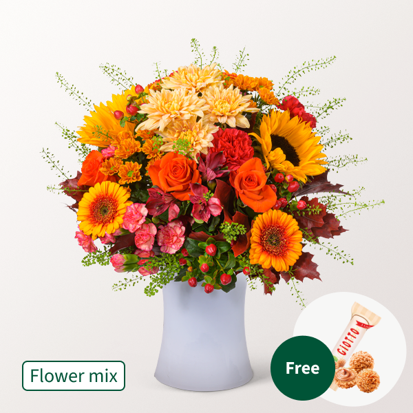 Flower Mix Indian Summer with 3 Ferrero Giotto