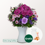 Blumenstrauß Herbstlichter mit Vase & Ferrero Giotto 3er