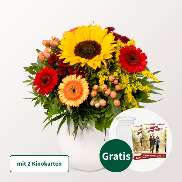 Blumenstrauß Herbstfest mit 2 Kinokarten & Vase