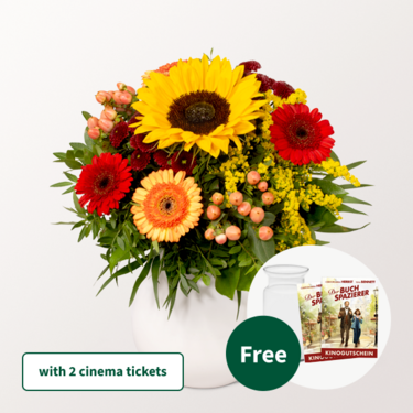 Flower Bouquet Herbstfest with 2 Cinema Tickets & vase