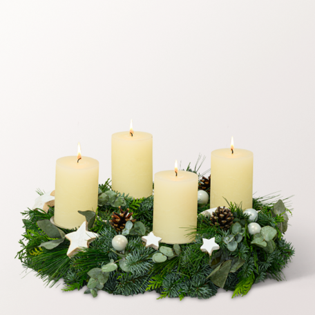 Adventskranz Shiny White (Ø 35 cm)