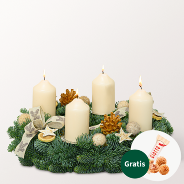 Adventskranz Kerzenschein (Ø 30 cm) mit Ferrero Giotto 3er