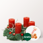 Adventskranz Shiny Red (Ø 30 cm) mit Ferrero Giotto 3er