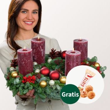 Adventskranz Adventabend (Ø 55 cm) mit Ferrero Giotto 3er