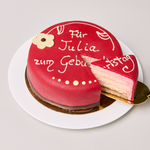 Labelable wild raspberry cake