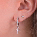 Hoop Earrings with Cross Pendant