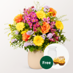 Flower Bouquet Blütenkuss with vase & 2 Ferrero Rocher