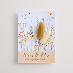 Greeting Card with Dried Flowers „Happy Birthday“