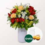 Blumenstrauß Frühlingswind mit Vase & 2 Ferrero Rocher