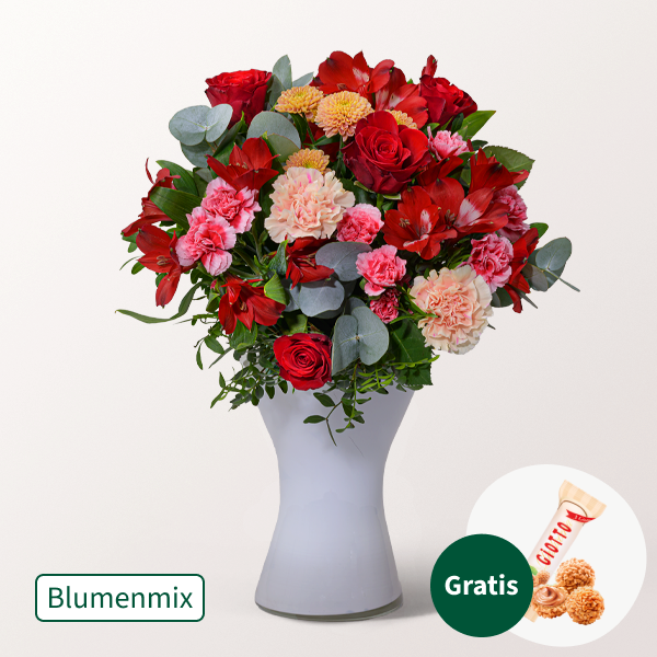 Blumenmix Liebesschwur mit Ferrero Giotto 3er