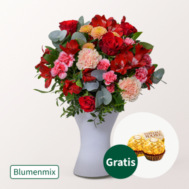 Blumenmix Frühlingsglück mit 2 Ferrero Rocher