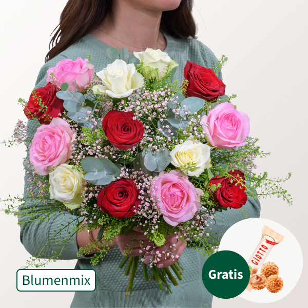 Blumenmix Frühlingsschatz mit Ferrero Giotto 3er