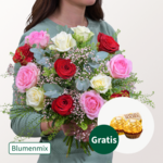 Blumenmix Frühlingsschatz mit 2 Ferrero Rocher