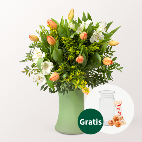 Blumenstrauß Tulpentraum mit Vase