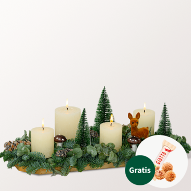 Adventsgesteck Wonderland mit Ferrero Giotto 3er