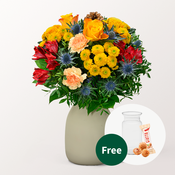 Flower Bouquet Winterlichtung with vase & 3 Ferrero Giotto