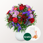 Blumenstrauß Winterlicht mit Vase & Ferrero Giotto 3er