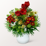 Blumenstrauß Winterromanze mit Vase & 2 Ferrero Rocher