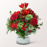 Premium Bouquet Große Bescherung with Premium Vase & 3 Ferrero Giotto