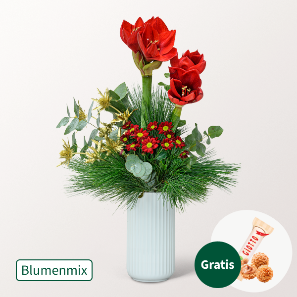 Blumenmix Zarter Gruß mit Ferrero Giotto 3er