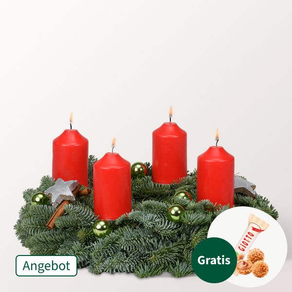 Adventskranz Winterlicht (Ø 30 cm) mit Ferrero Giotto 3er