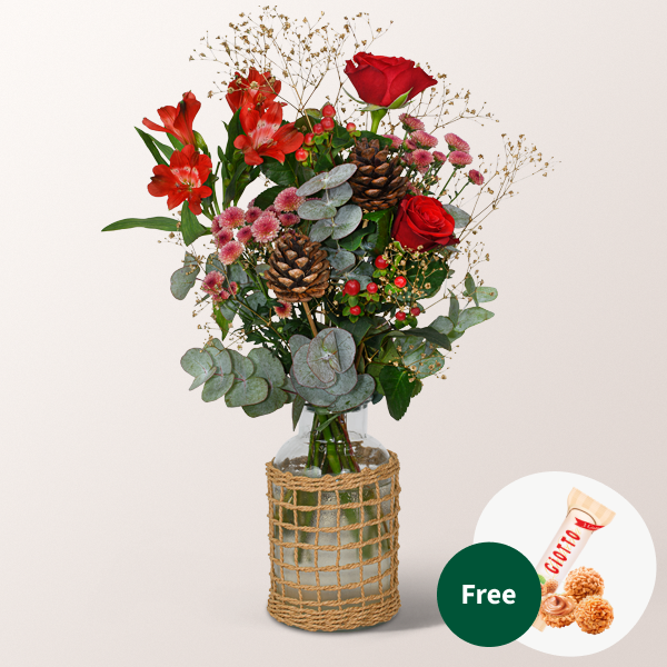 Flower Mix Warm Hug with vase